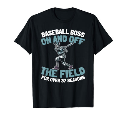 37 Years Old Baseballer Baseball T-Shirt - Unique Graphic for Adults - T-Shirt, Sweatshirt, Hoodie