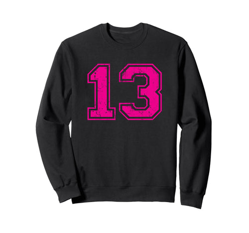 Number 13 Varsity Distressed Sport Sweatshirt - Custom Art Print Men Women - T-Shirt, Sweatshirt, Hoodie