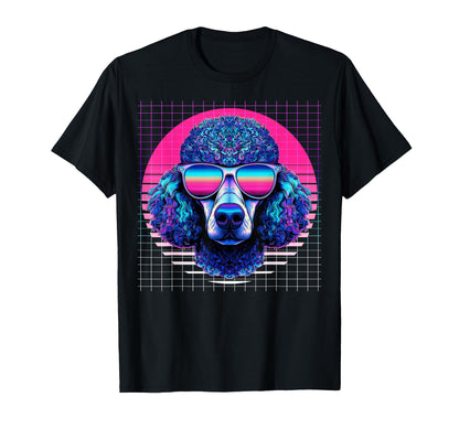 Poodle Sunglasses Dog Vaporwave T-Shirt - Fun Novelty Design for Adults - T-Shirt, Sweatshirt, Hoodie