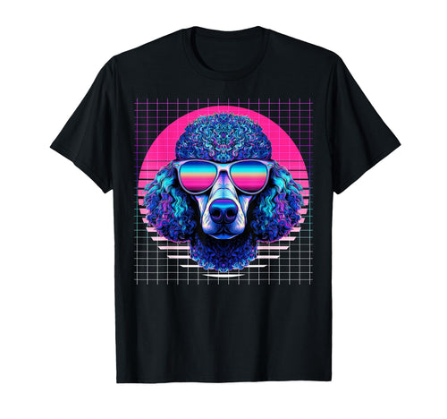Poodle Sunglasses Dog Vaporwave T-Shirt - Fun Novelty Design for Adults - T-Shirt, Sweatshirt, Hoodie