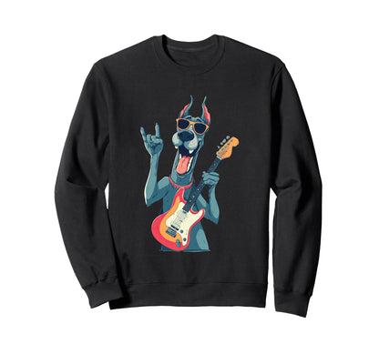 Funny Rock Dog Cartoon Pet Lover Sweatshirt - Aesthetic Graphic for Adults - T-Shirt, Sweatshirt, Hoodie