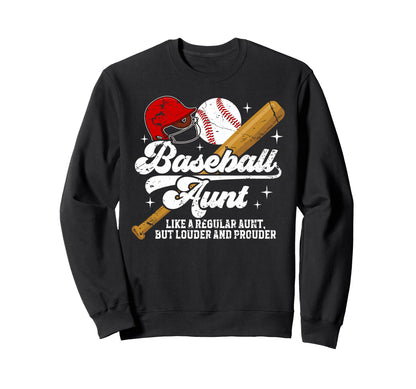 Baseball Aunt Baseball Player Sweatshirt - Minimalist Print Men Women - T-Shirt, Sweatshirt, Hoodie