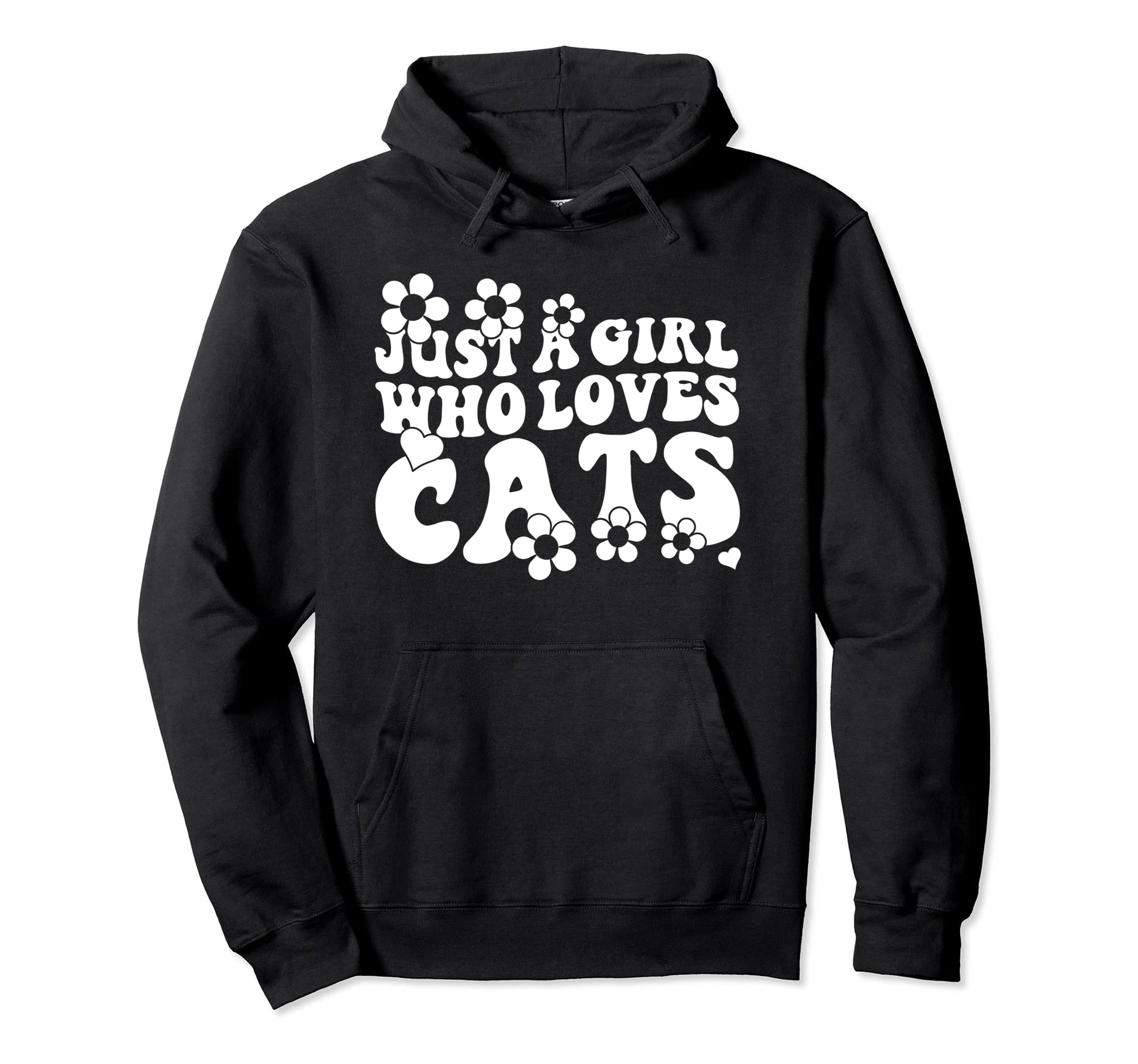 Groovy Boho Hippie Just Who Loves Cats Hoodie - Unique Graphic Unisex - T-Shirt, Sweatshirt, Hoodie