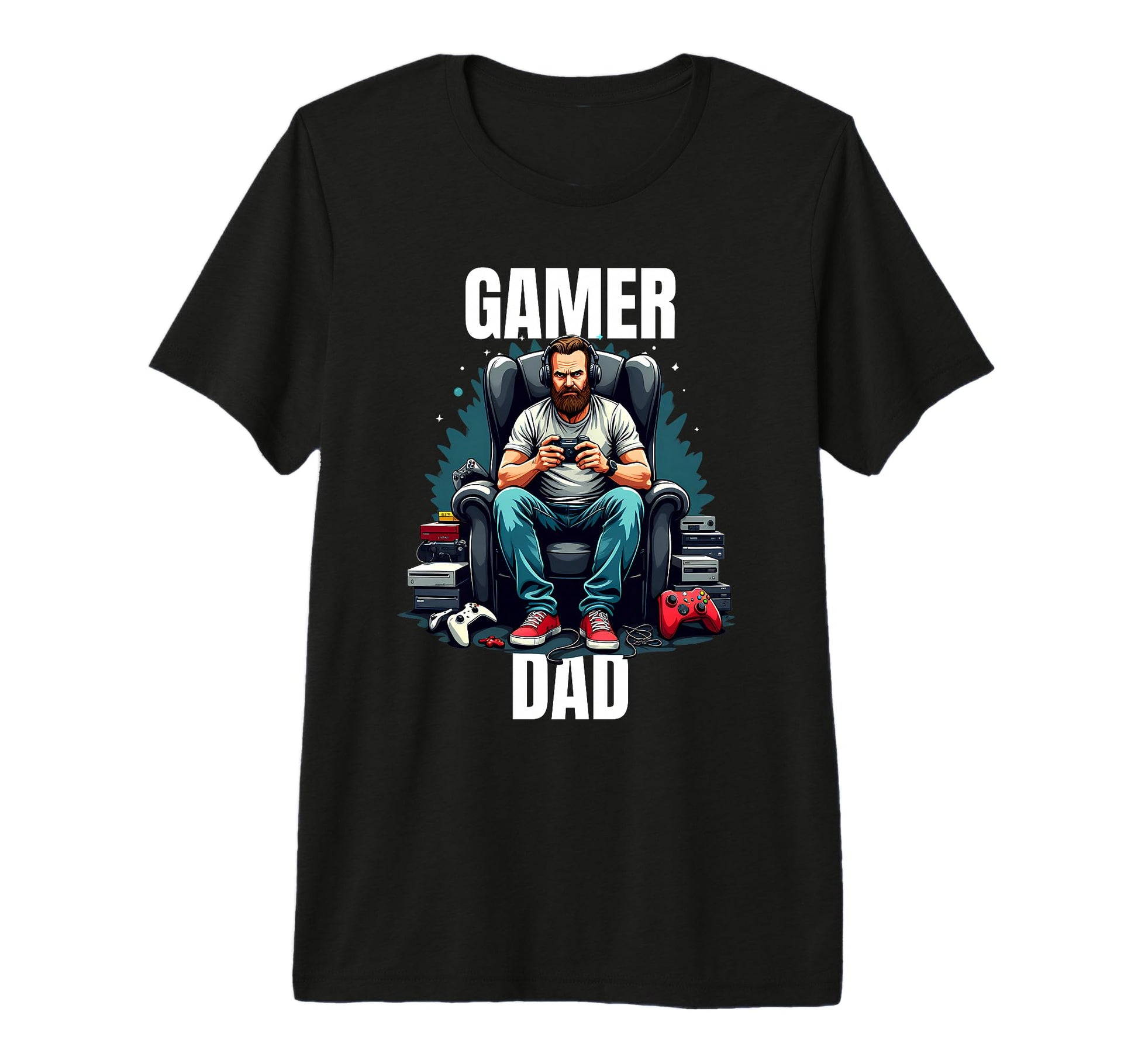 Fathers Day Gift Gamer Dad Tri Blend T-Shirt - Aesthetic Graphic Unisex - T-Shirt, Sweatshirt, Hoodie