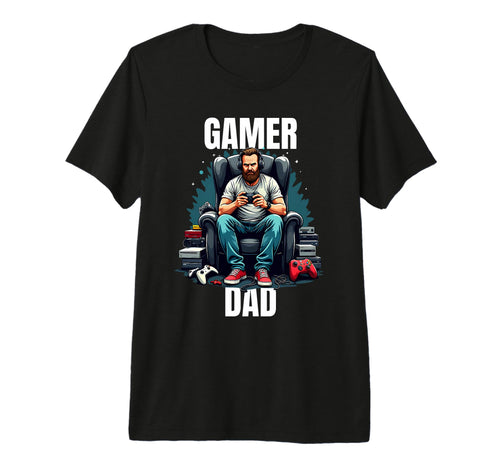 Fathers Day Gift Gamer Dad Tri Blend T-Shirt - Aesthetic Graphic Unisex - T-Shirt, Sweatshirt, Hoodie