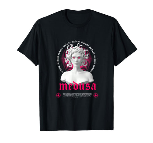 Medusa Sculpture Greek Aesthetic T-Shirt - Streetwear Style for Adults - T-Shirt, Sweatshirt, Hoodie