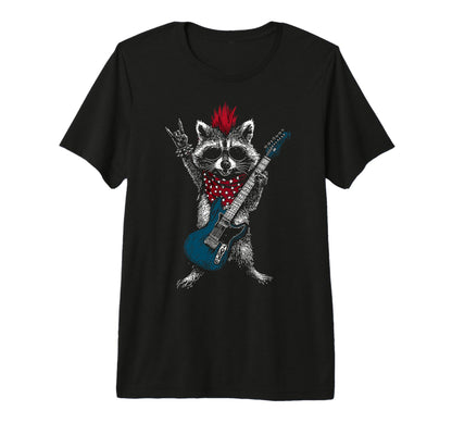 Funny Raccoon Playing Guitar Usa T-Shirt - Streetwear Style Men Women - T-Shirt, Sweatshirt, Hoodie