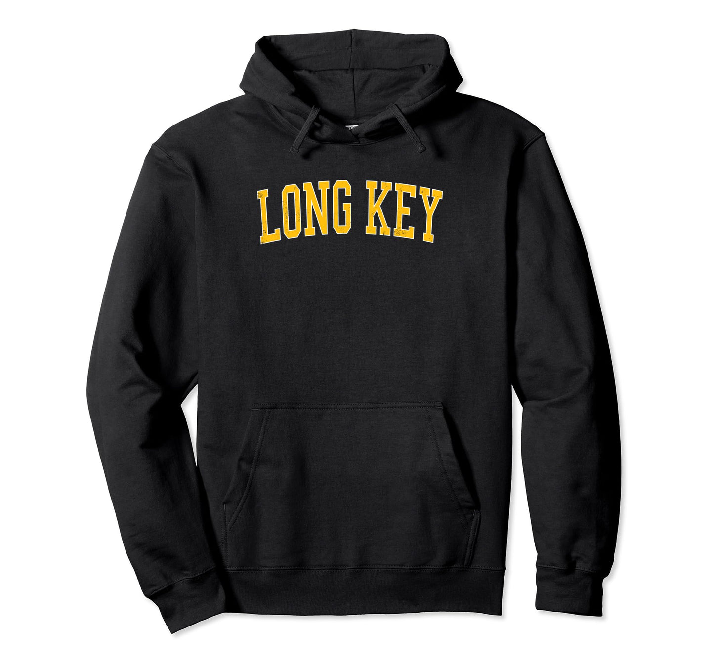 Long Key Distressed Gold Varsity Hoodie - Unique Graphic Men Women - T-Shirt, Sweatshirt, Hoodie