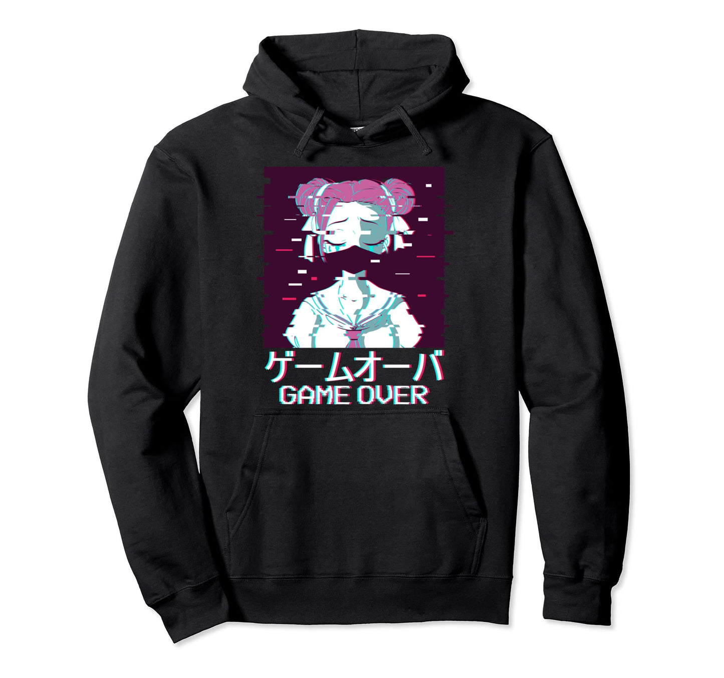 Japanese Vaporwave Sad Anime Game Over Hoodie - Fun Novelty Design Unisex - T-Shirt, Sweatshirt, Hoodie