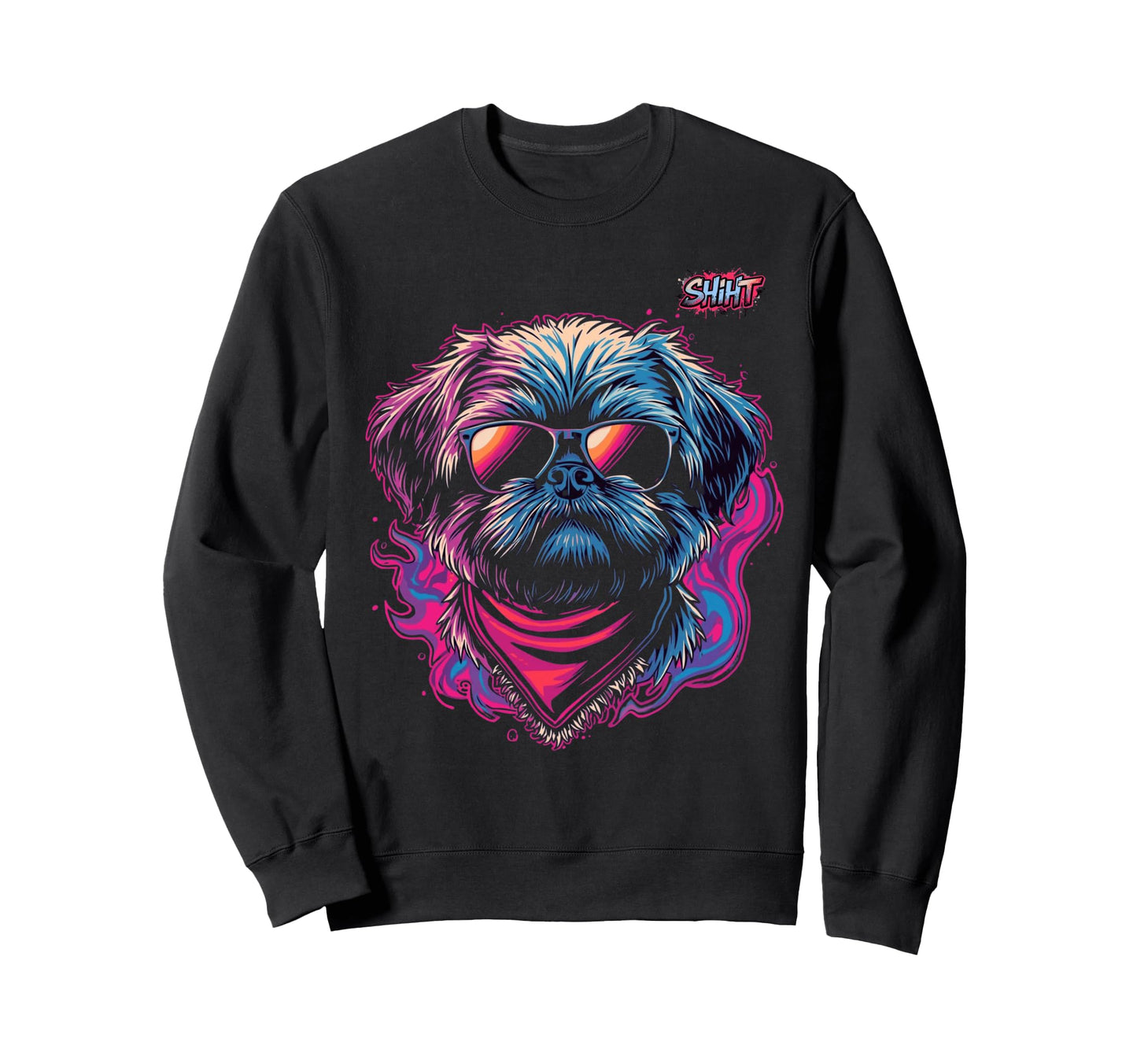 Shiht Rock Star Shih Tzu Sweatshirt - Trendy Graphic for Adults - T-Shirt, Sweatshirt, Hoodie