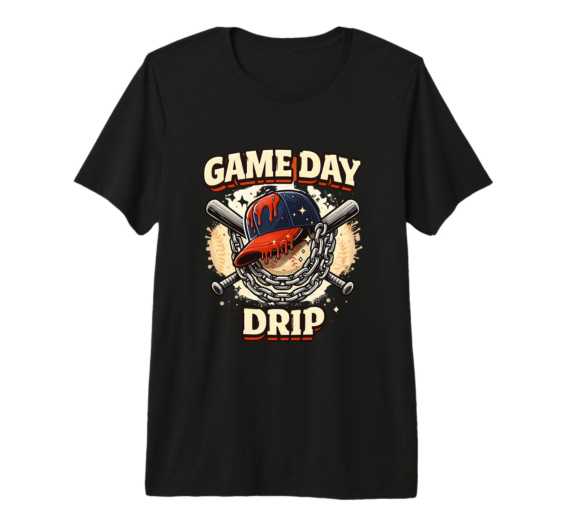 Game Day Drip Baseball Streetwear Cap T-Shirt - Novelty Apparel for Adults - T-Shirt, Sweatshirt, Hoodie