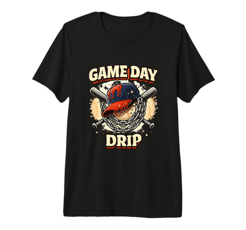Game Day Drip Baseball Streetwear Cap T-Shirt - Novelty Apparel for Adults - T-Shirt, Sweatshirt, Hoodie