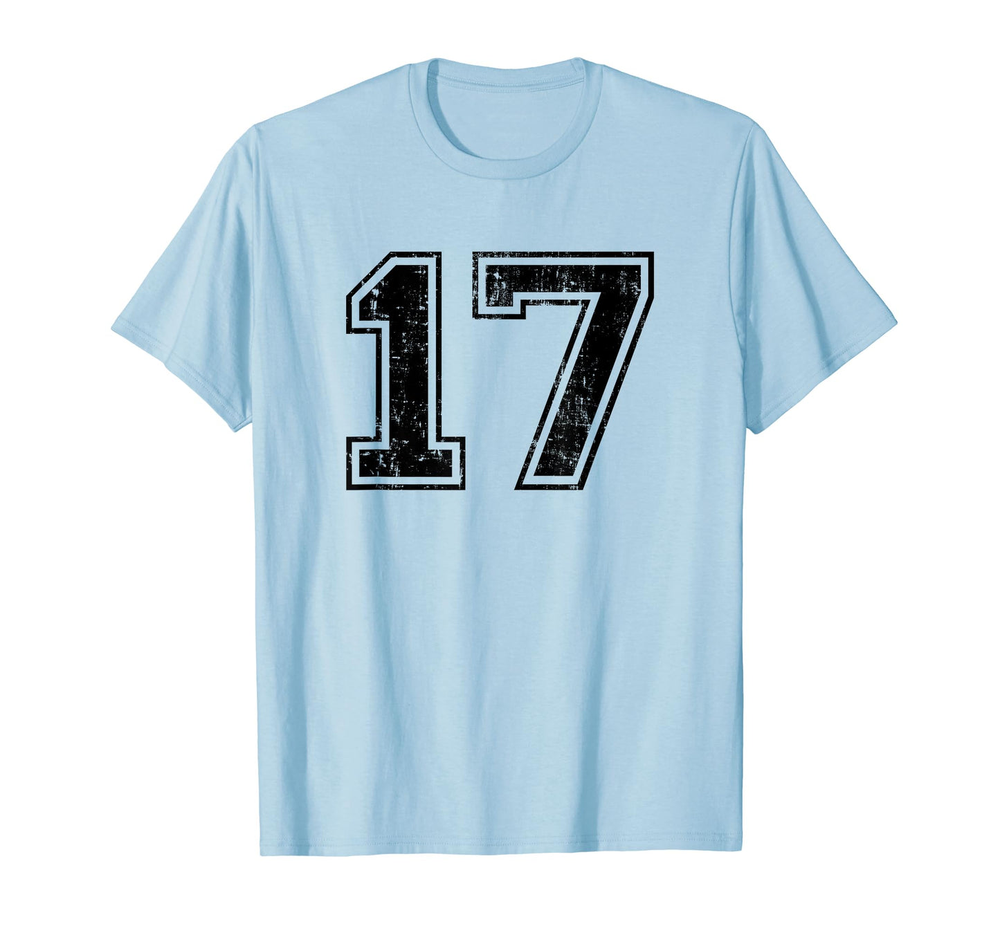 Number 17 Varsity Distressed Sport Team T-Shirt - Trendy Graphic Men Women - T-Shirt, Sweatshirt, Hoodie
