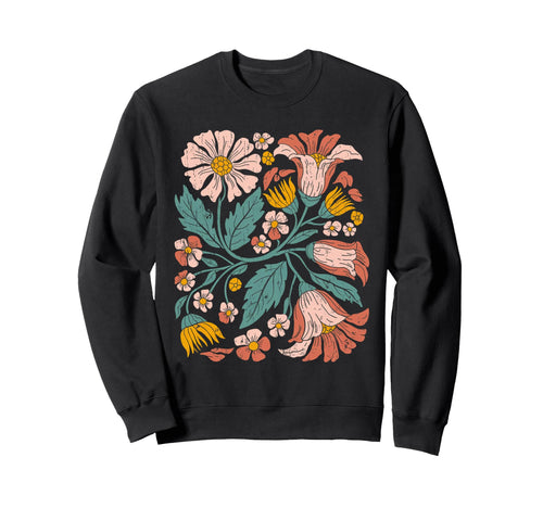 Botanical Boho Daisy Flower Sweatshirt - Casual Everyday Wear for Adults - T-Shirt, Sweatshirt, Hoodie