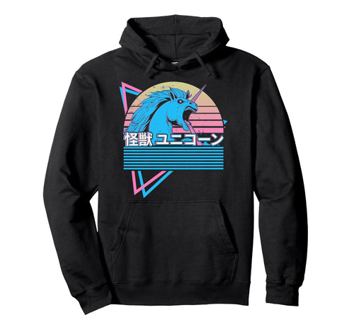 Vaporwave Aesthetic Kaiju Unicorn Hoodie - Custom Art Print for Adults - T-Shirt, Sweatshirt, Hoodie