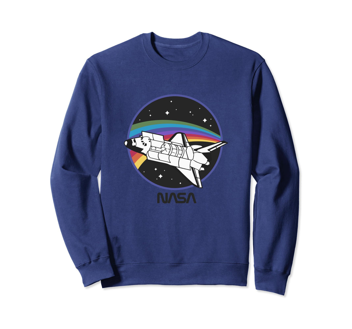 Nasa Space Shuttle Rainbow Color Badge Sweatshirt - Unique Graphic Unisex - T-Shirt, Sweatshirt, Hoodie