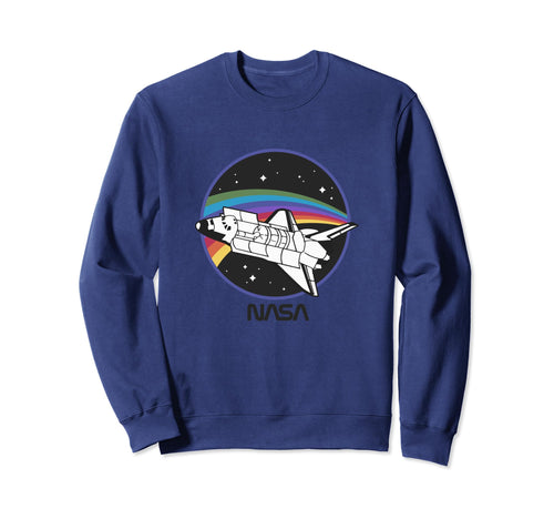 Nasa Space Shuttle Rainbow Color Badge Sweatshirt - Unique Graphic Unisex - T-Shirt, Sweatshirt, Hoodie