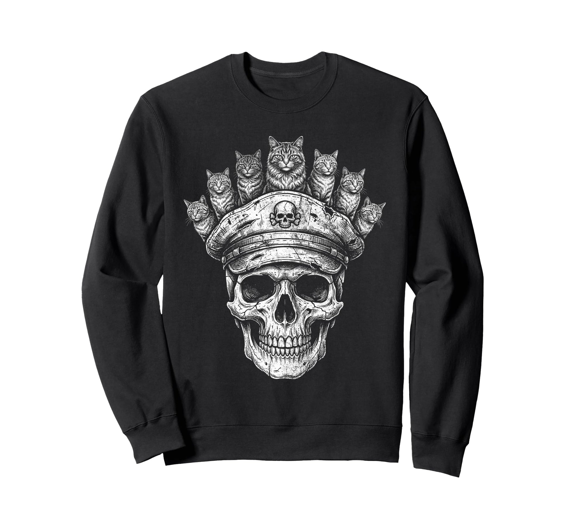 Skull Cat Skeleton Kitty Kitten Sweatshirt - Aesthetic Graphic Unisex - T-Shirt, Sweatshirt, Hoodie