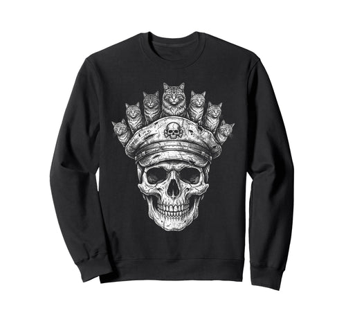 Skull Cat Skeleton Kitty Kitten Sweatshirt - Aesthetic Graphic Unisex - T-Shirt, Sweatshirt, Hoodie