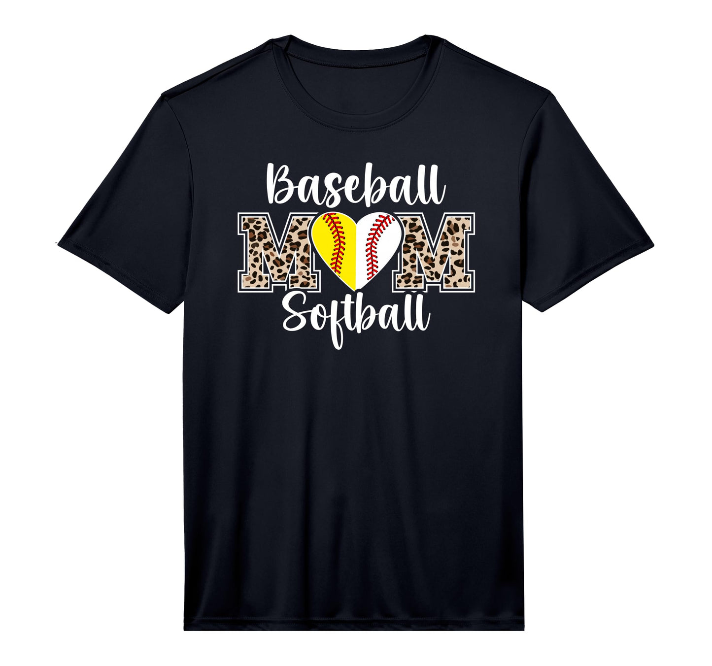 Mens Baseball Softball Mom Leopard T-Shirt - Custom Art Print Unisex - T-Shirt, Sweatshirt, Hoodie