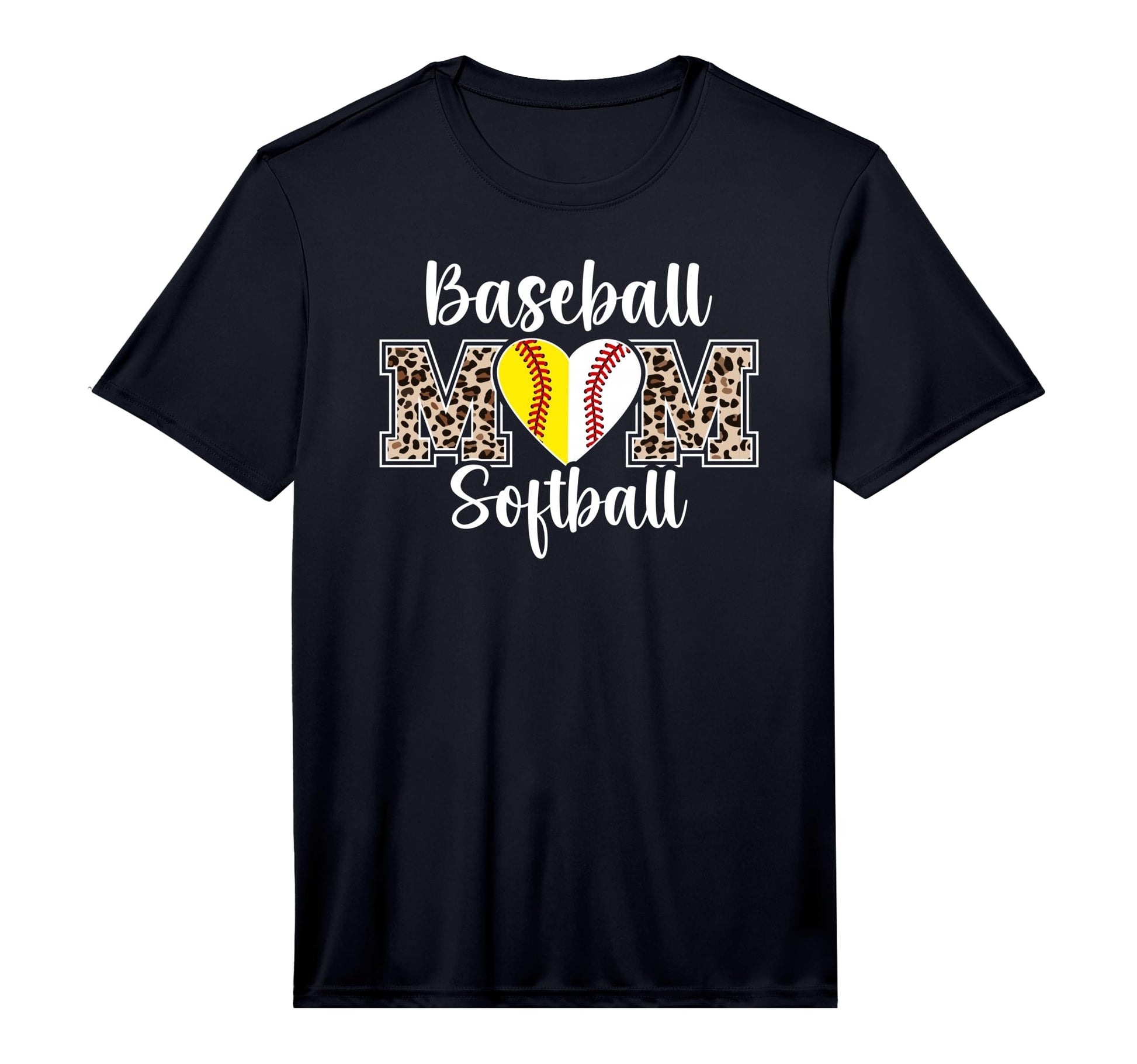 Mens Baseball Softball Mom Leopard T-Shirt - Custom Art Print Unisex - T-Shirt, Sweatshirt, Hoodie