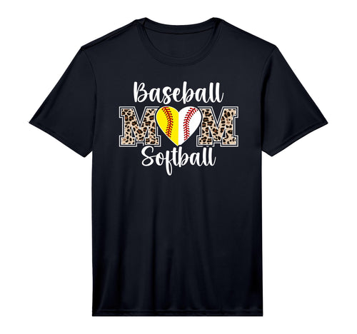 Mens Baseball Softball Mom Leopard T-Shirt - Custom Art Print Unisex - T-Shirt, Sweatshirt, Hoodie