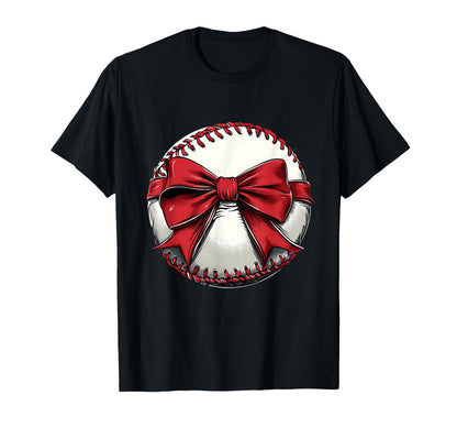 Baseball Coquette Bow Baseball Mom T-Shirt - Unique Graphic Men Women - T-Shirt, Sweatshirt, Hoodie