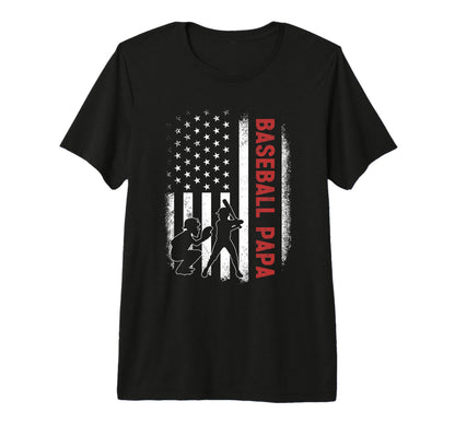 Mens Baseball Papa American Us T-Shirt - Casual Everyday Wear Men Women - T-Shirt, Sweatshirt, Hoodie
