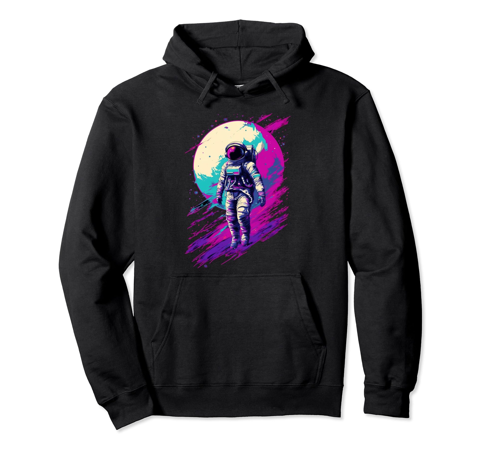 Astronaut Vaporwave Aesthetic Glitch Hoodie - Graphic Print for Adults - T-Shirt, Sweatshirt, Hoodie
