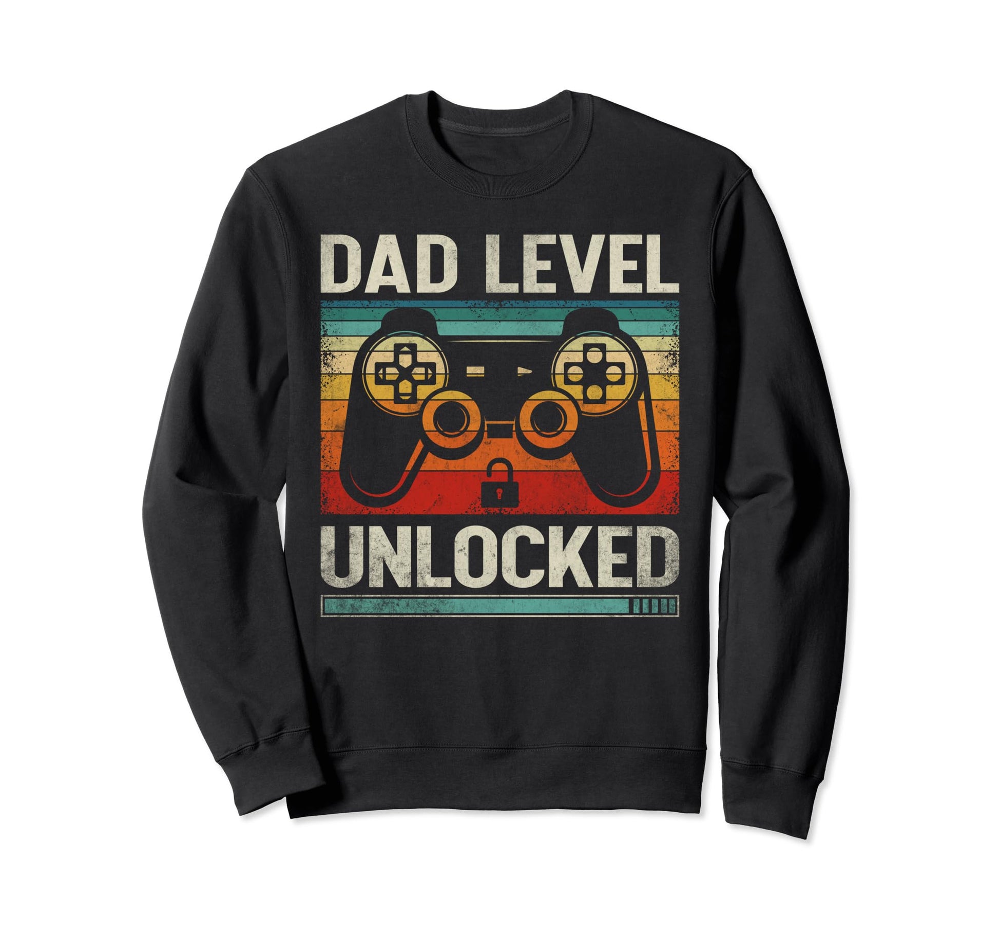 Dad Level Unlocked Gaming Gamer Sweatshirt - Unique Graphic Men Women - T-Shirt, Sweatshirt, Hoodie
