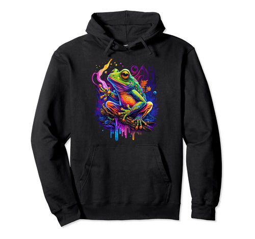 Colorful Frog Toad Lover Rainbow Hoodie - Fun Novelty Design for Adults - T-Shirt, Sweatshirt, Hoodie
