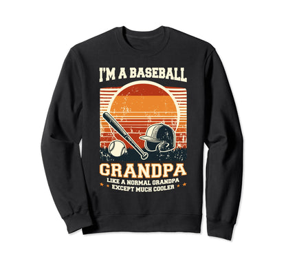 Grandpa Baseball Player Baseballer Sweatshirt - Graphic Print for Adults - T-Shirt, Sweatshirt, Hoodie