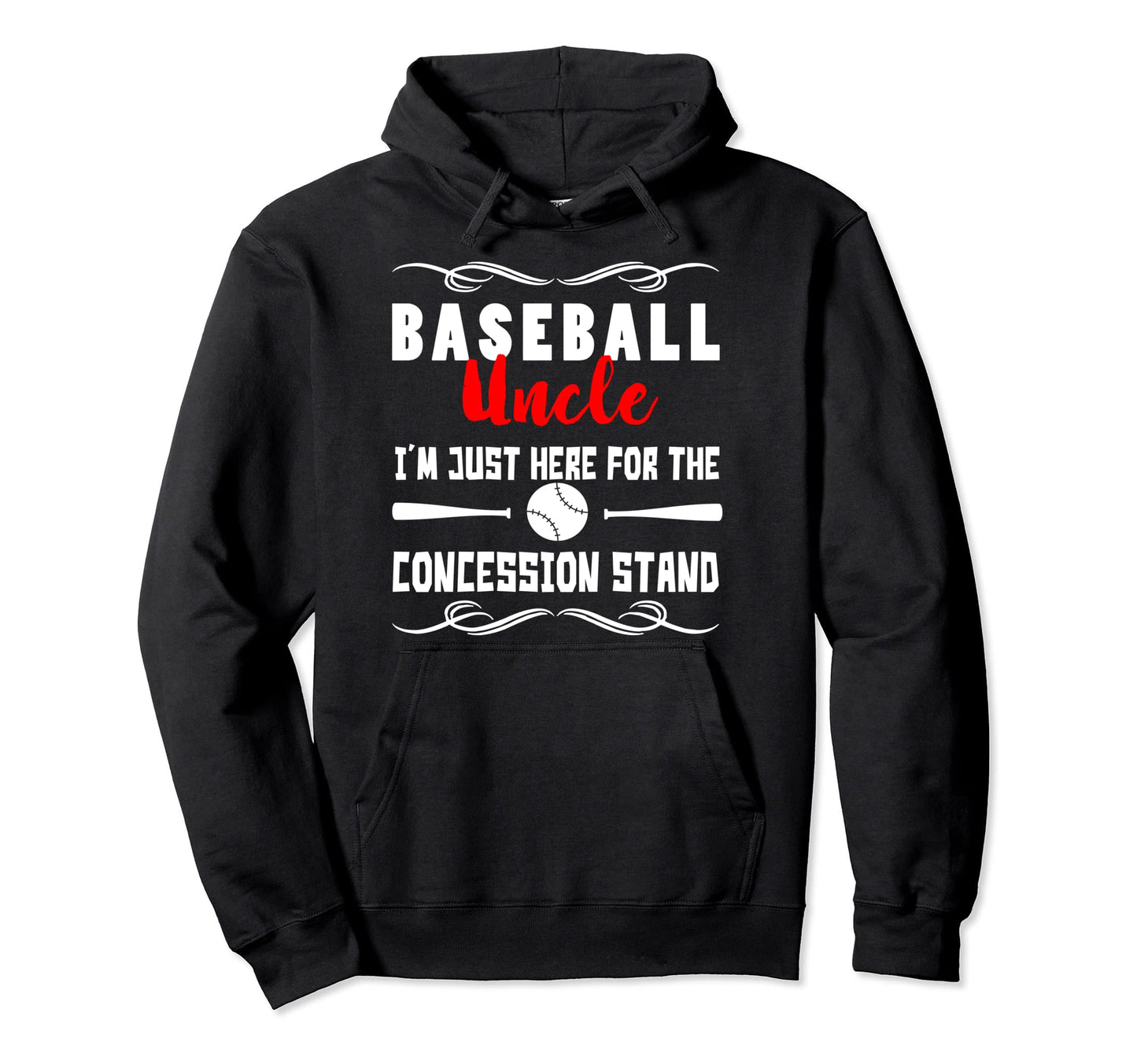 Im Just Here Concession Stand Baseball Hoodie - Minimalist Print Men Women - T-Shirt, Sweatshirt, Hoodie