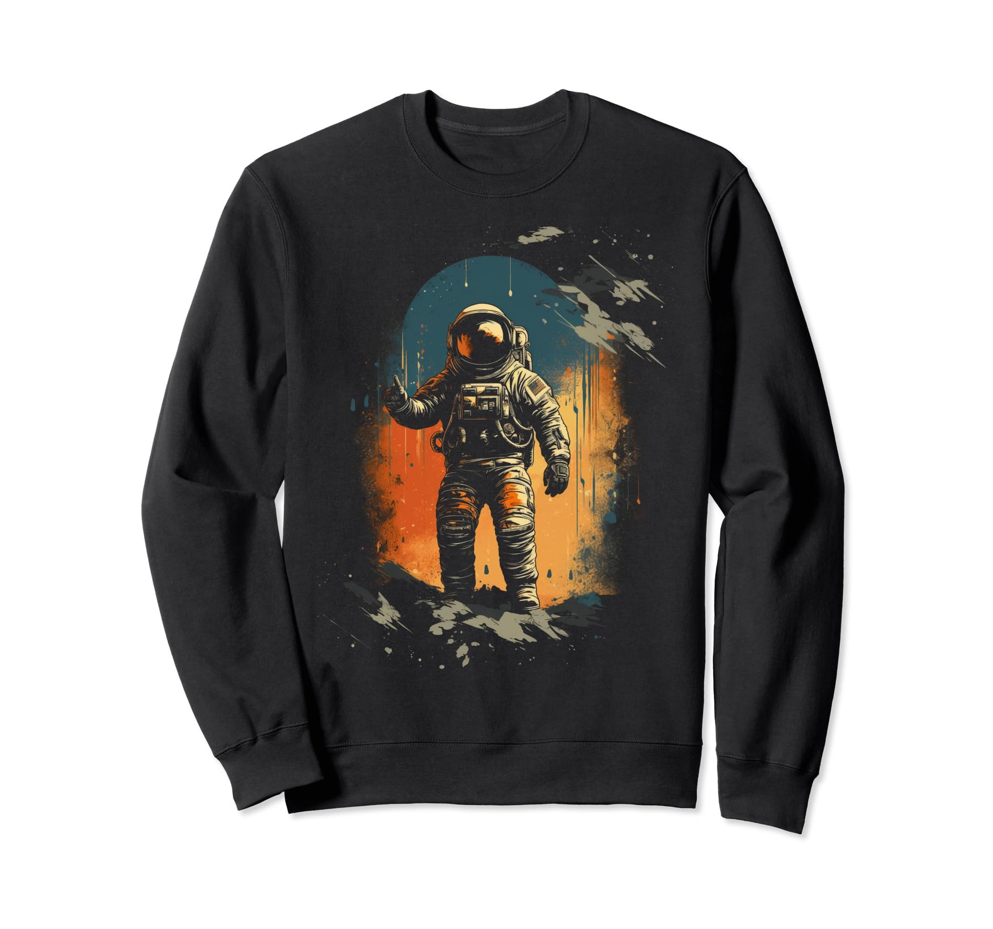 Astronaut Space Distressed 90S Grunge Sweatshirt - Trendy Graphic Unisex - T-Shirt, Sweatshirt, Hoodie