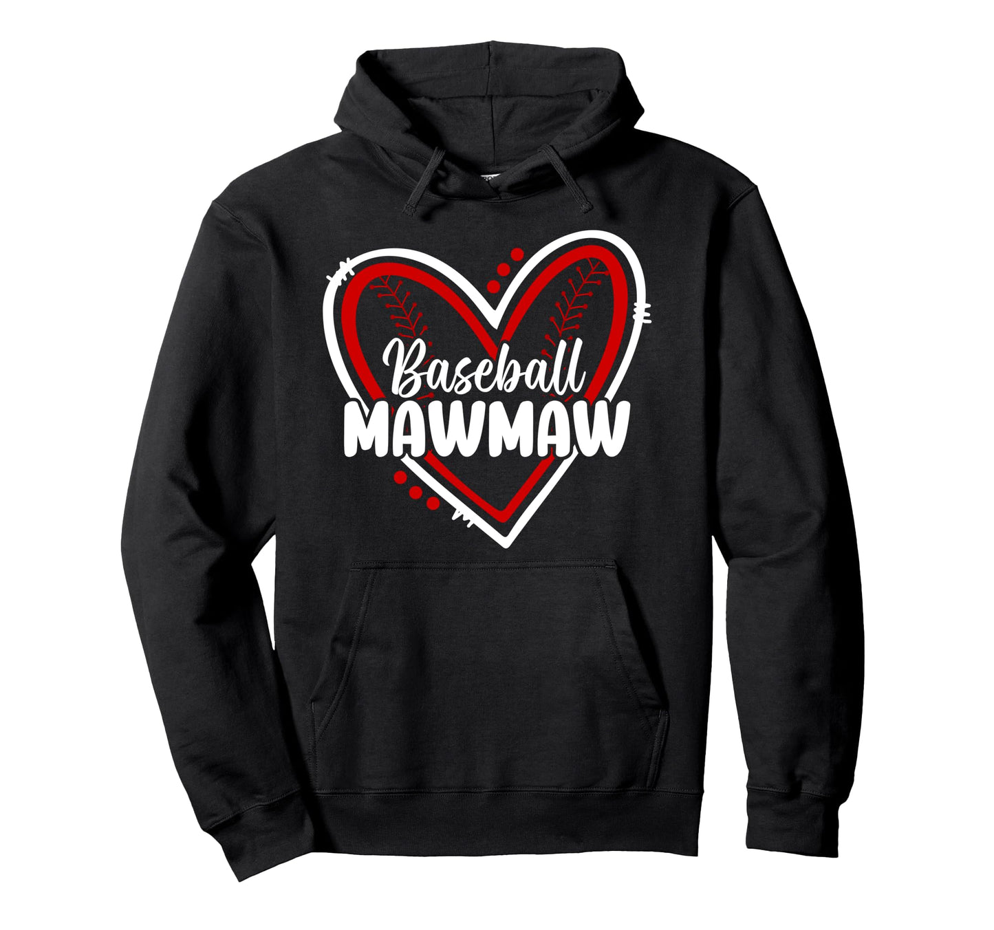Baseball Mawmaw Heart Mawmaw Baseball Hoodie - Novelty Apparel for Adults - T-Shirt, Sweatshirt, Hoodie