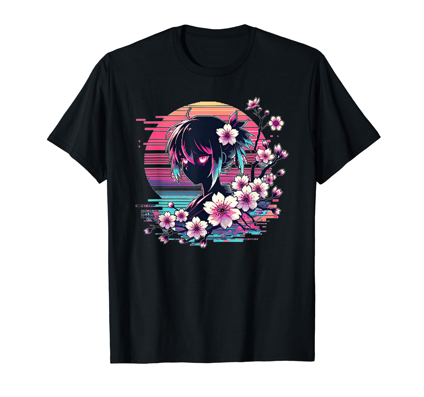 Sakura Synthwave Japanese Vaporwave T-Shirt - Novelty Apparel Unisex - T-Shirt, Sweatshirt, Hoodie