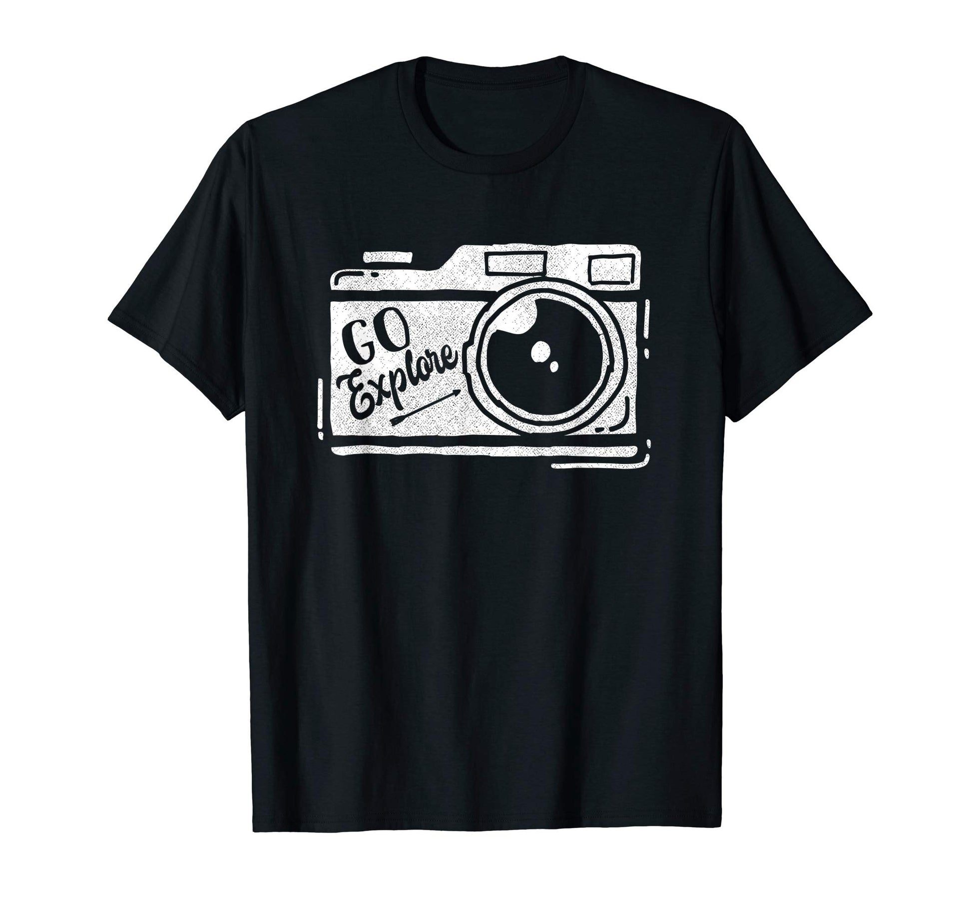 Camera Photography Go Explore Travel T-Shirt - Minimalist Print for Adults - T-Shirt, Sweatshirt, Hoodie