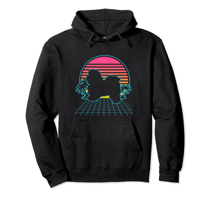 Havanese Dog 80S Vaporwave Aesthetic Hoodie - Minimalist Print for Adults - T-Shirt, Sweatshirt, Hoodie