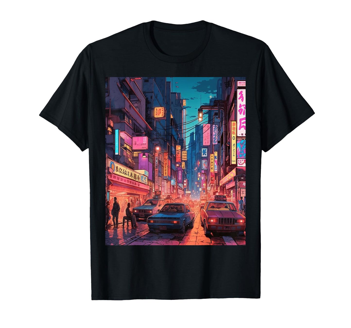 Streets Tokyo Japan Night Scene Lights T-Shirt - Novelty Apparel Men Women - T-Shirt, Sweatshirt, Hoodie