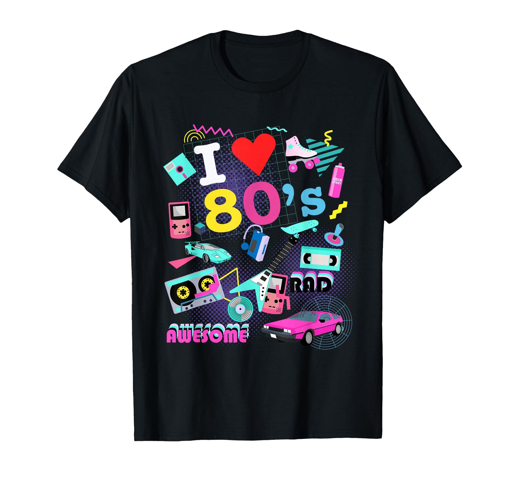 I Love 80S 80S Aesthetic Vaporwave T-Shirt - Custom Art Print Unisex - T-Shirt, Sweatshirt, Hoodie
