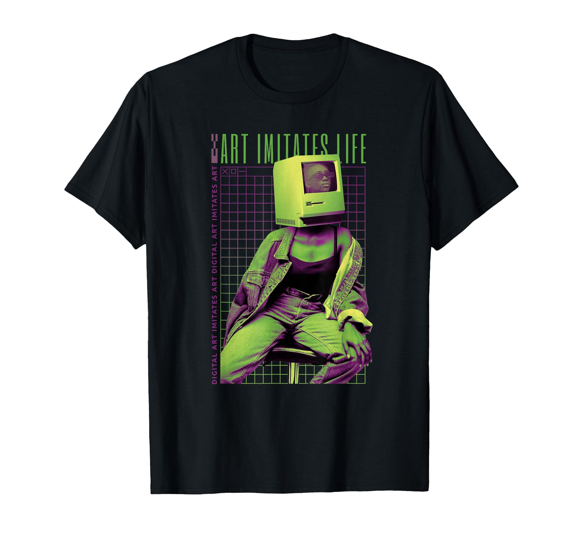 Art Imitates Life Aesthetic Vaporwave T-Shirt - Graphic Print Unisex - T-Shirt, Sweatshirt, Hoodie