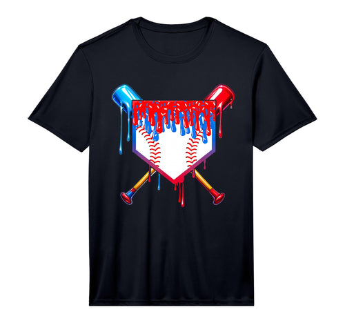 American Baseball Drip Ice Cream T-Shirt - Minimalist Print Men Women - T-Shirt, Sweatshirt, Hoodie