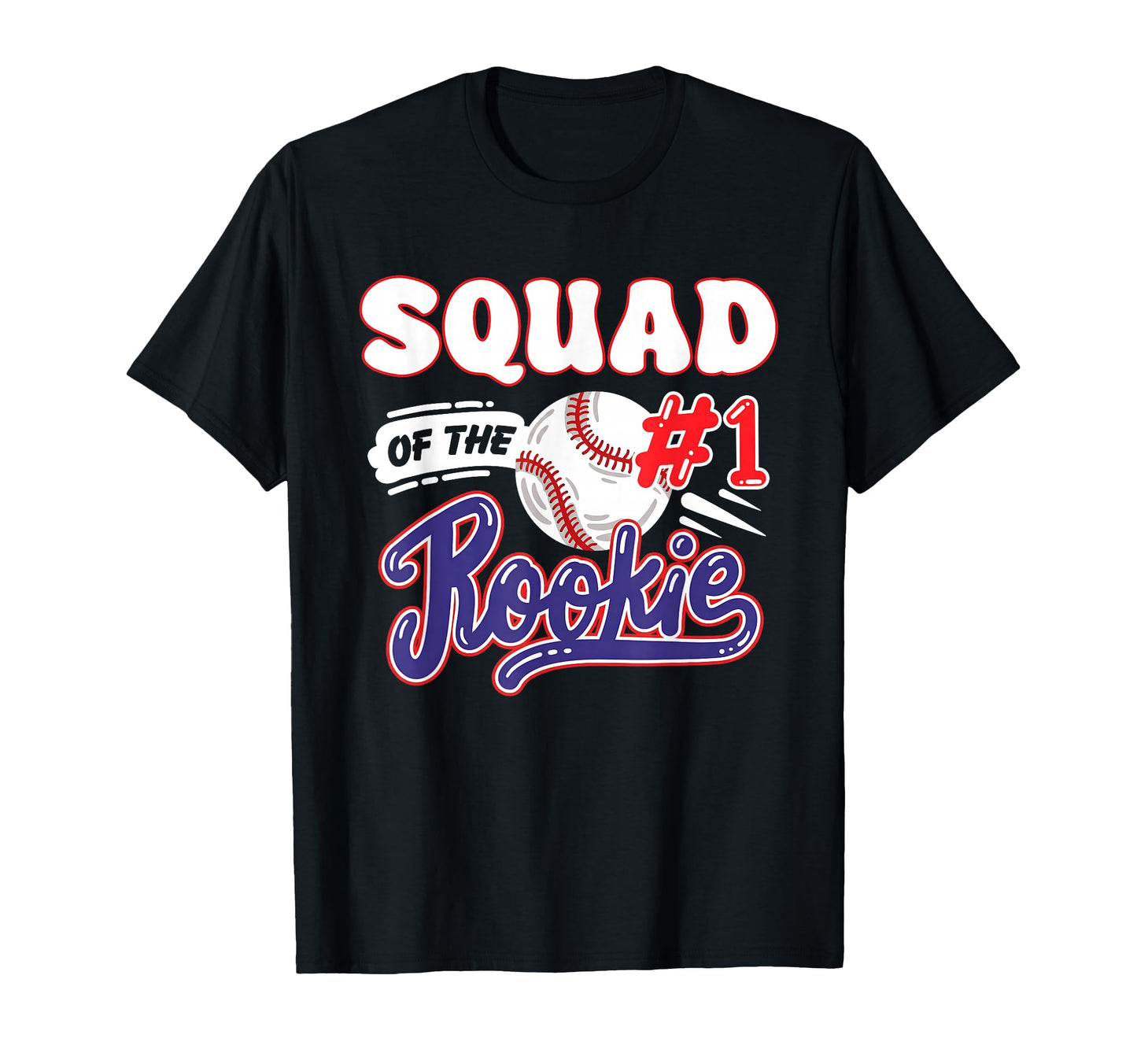 Squad Rookie Year 1St Bday Baseball T-Shirt - Trendy Graphic for Adults - T-Shirt, Sweatshirt, Hoodie