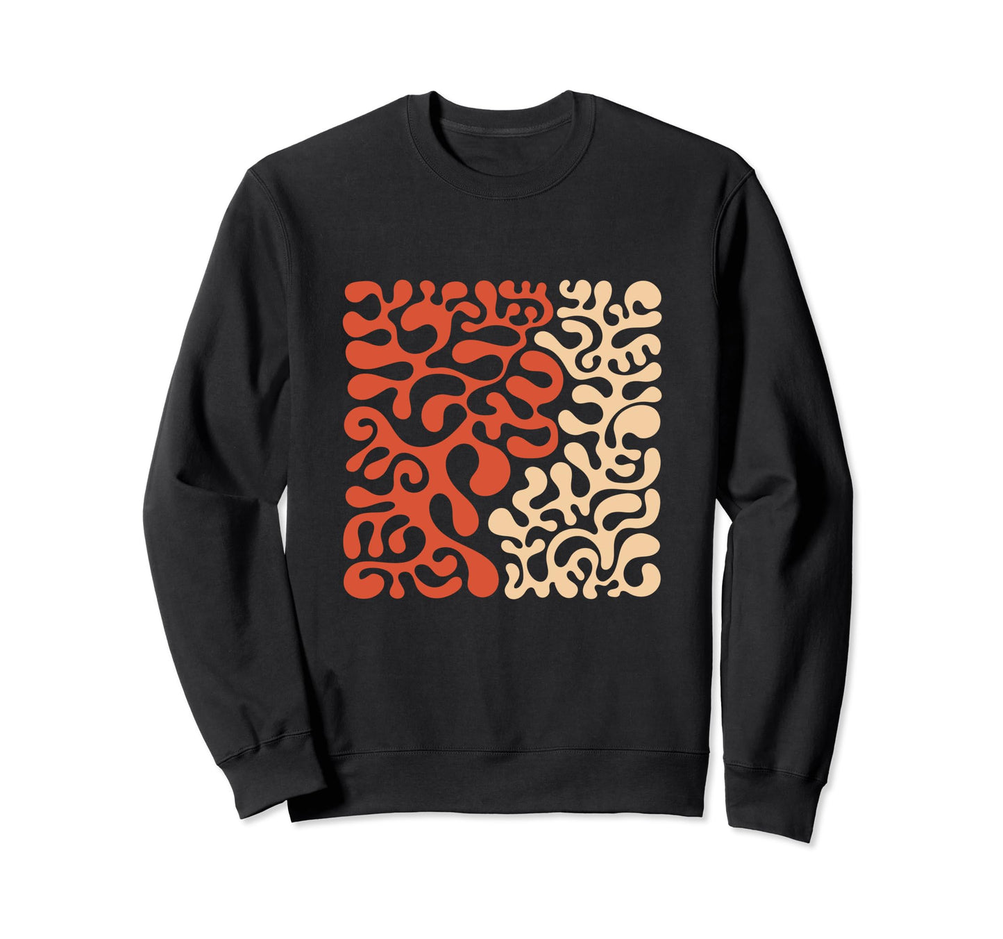 Neutral Tan Orange Abstract Wavy Sweatshirt - Custom Art Print Men Women - T-Shirt, Sweatshirt, Hoodie