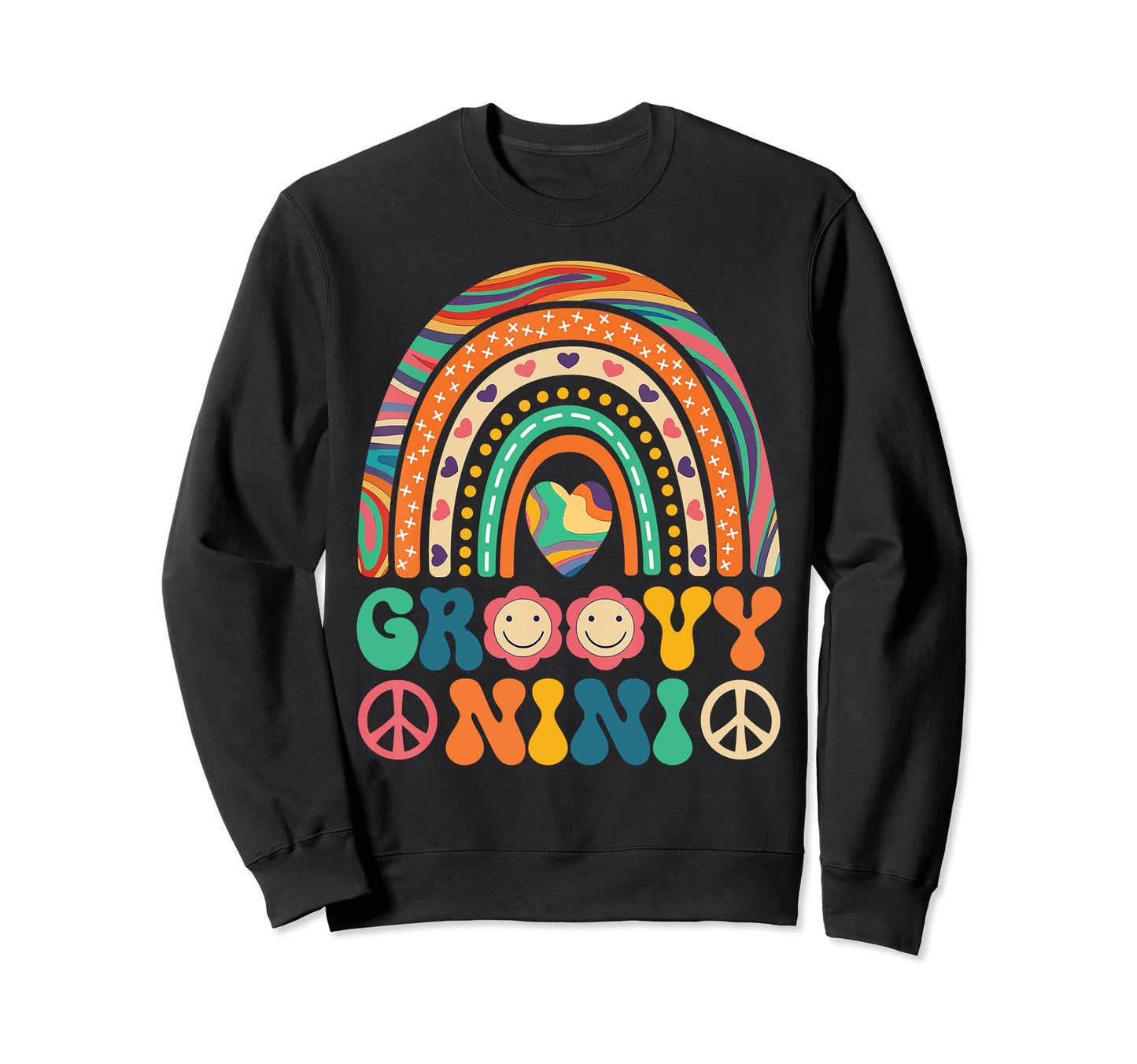 Groovy Nini Rainbow Colorful Sweatshirt - Fun Novelty Design Men Women - T-Shirt, Sweatshirt, Hoodie