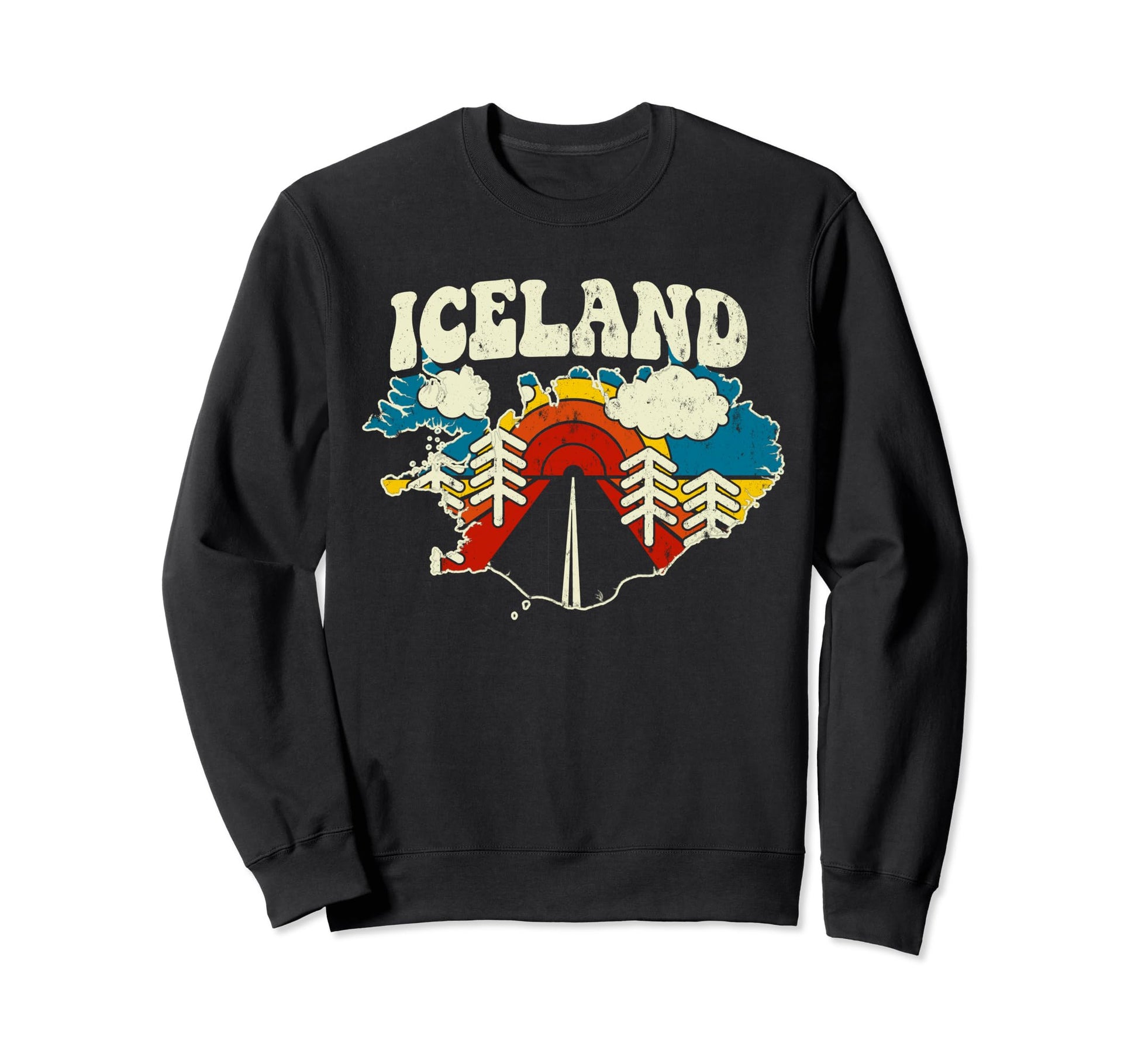 Iceland Icelandic Country Rainbow 70S Sweatshirt - Custom Art Print Unisex - T-Shirt, Sweatshirt, Hoodie