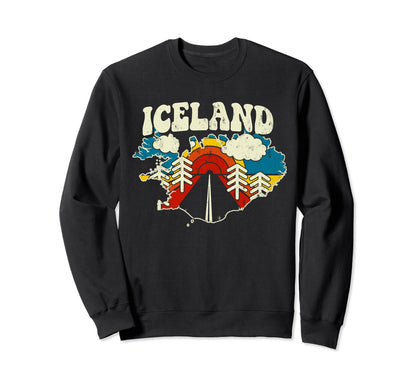 Iceland Icelandic Country Rainbow 70S Sweatshirt - Graphic Print Men Women - T-Shirt, Sweatshirt, Hoodie