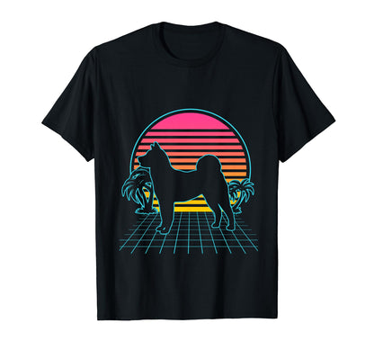 Akita Inu Dog 80S Vaporwave T-Shirt - Custom Art Print for Adults - T-Shirt, Sweatshirt, Hoodie