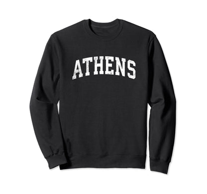 Athens Georgia Ga Varsity Sports Text Sweatshirt - Trendy Graphic Unisex - T-Shirt, Sweatshirt, Hoodie