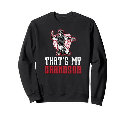 Proud Baseball Catcher Grandpa Sweatshirt - Graphic Print Men Women - T-Shirt, Sweatshirt, Hoodie